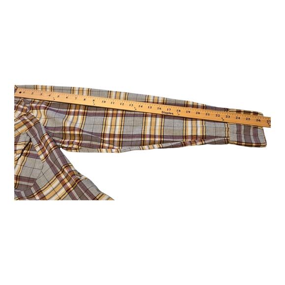 Guess Mens Western Pearl Snap Plaid Shirt Size Medium Embroidered Rodeo Cowboy - Picture 13 of 14